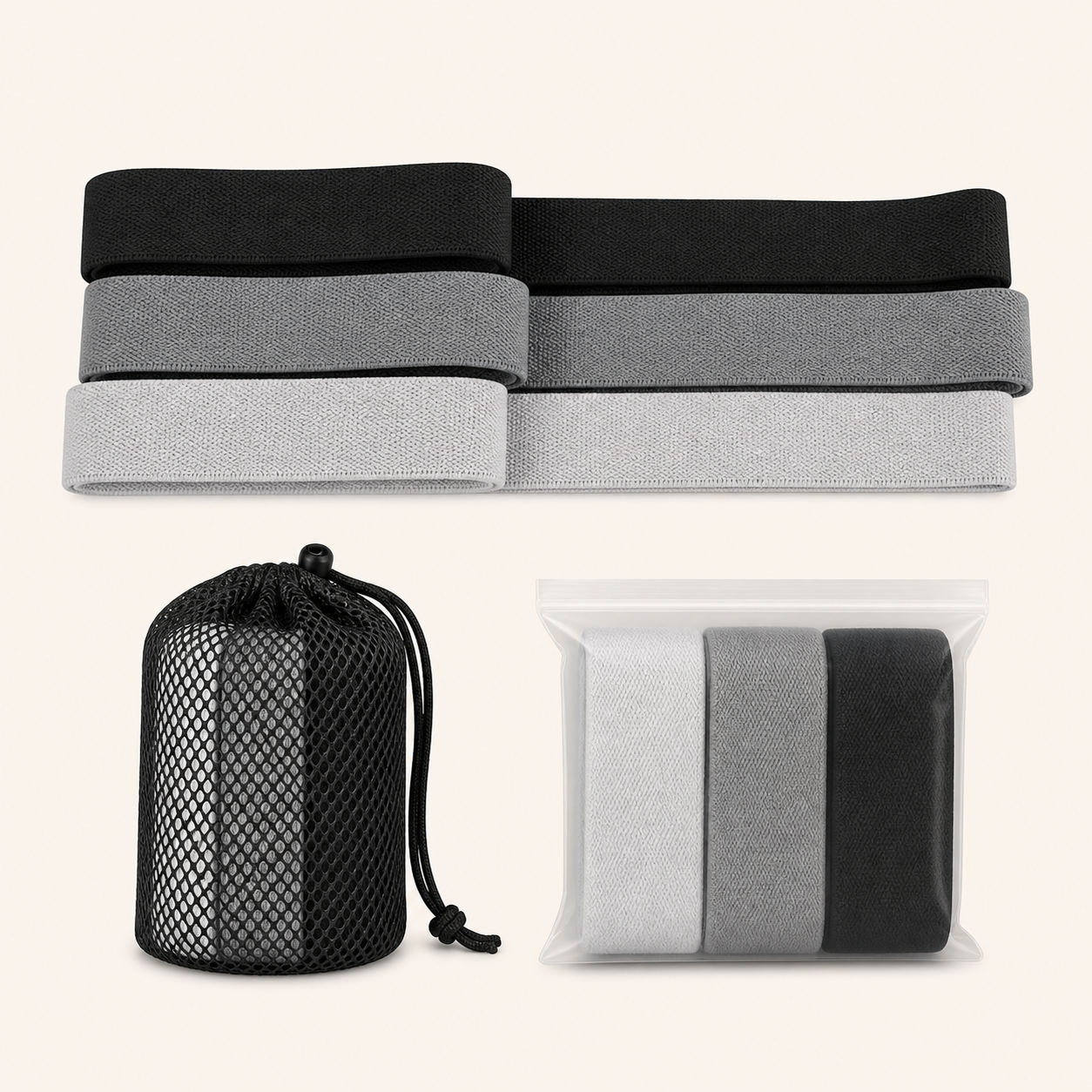 Elevate Your Workouts with Our 3-Piece Fabric Resistance Band Set - Perfect for All Fitness Levels!