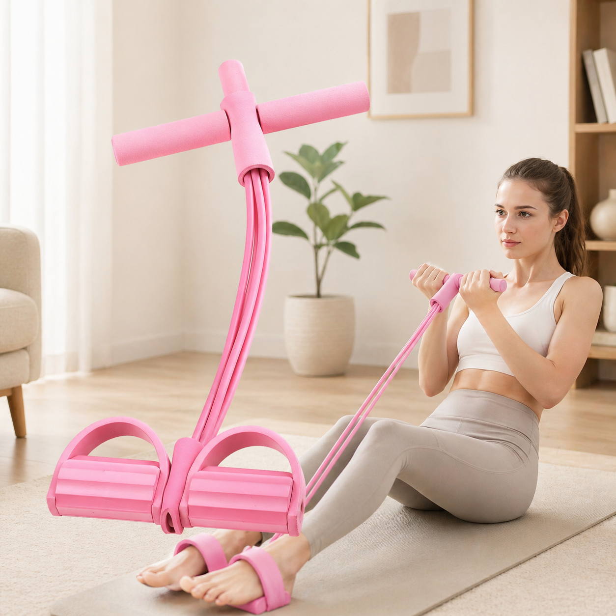 Transform Your Fitness Routine with the Ultimate 4-Tube Elastic Resistance Band – Durable Natural Latex Yoga Pedal Puller for Comprehensive Full-Body Toning and Stretching