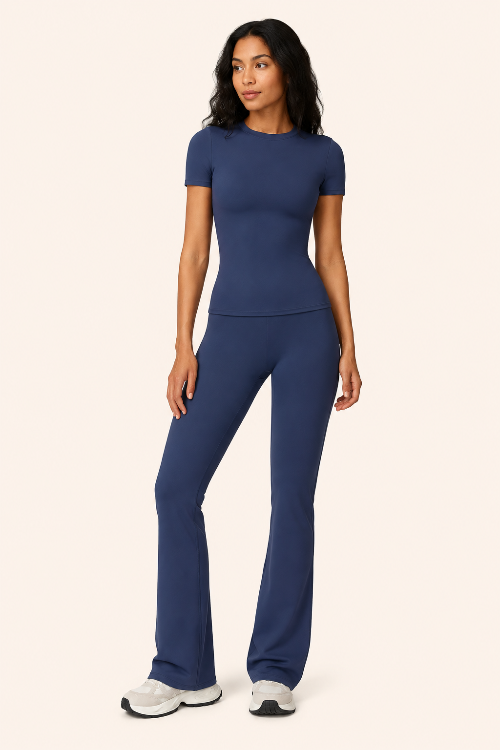 Jahaira Women's Yoga Set - Long Sleeve Top & High Waist Flared Leggings