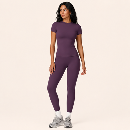 Elevate Your Workout with Our Stylish Women's 2-Piece Yoga Set - Long Sleeve Tracksuit & High Waist Flared Leggings for Ultimate Comfort and Performance